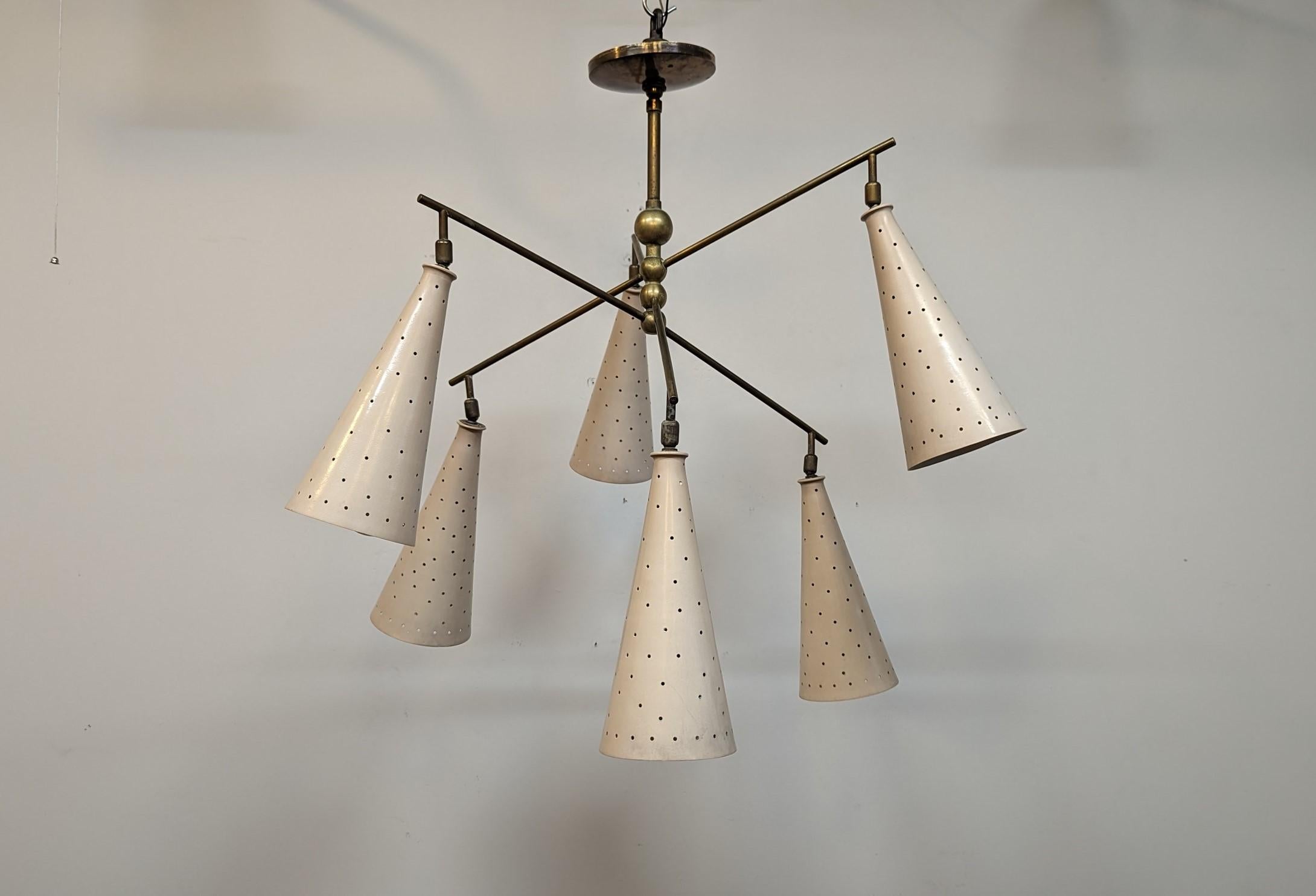 Mid-20th Century Mid Century Modern Articulating Counter Balance Chandelier  For Sale