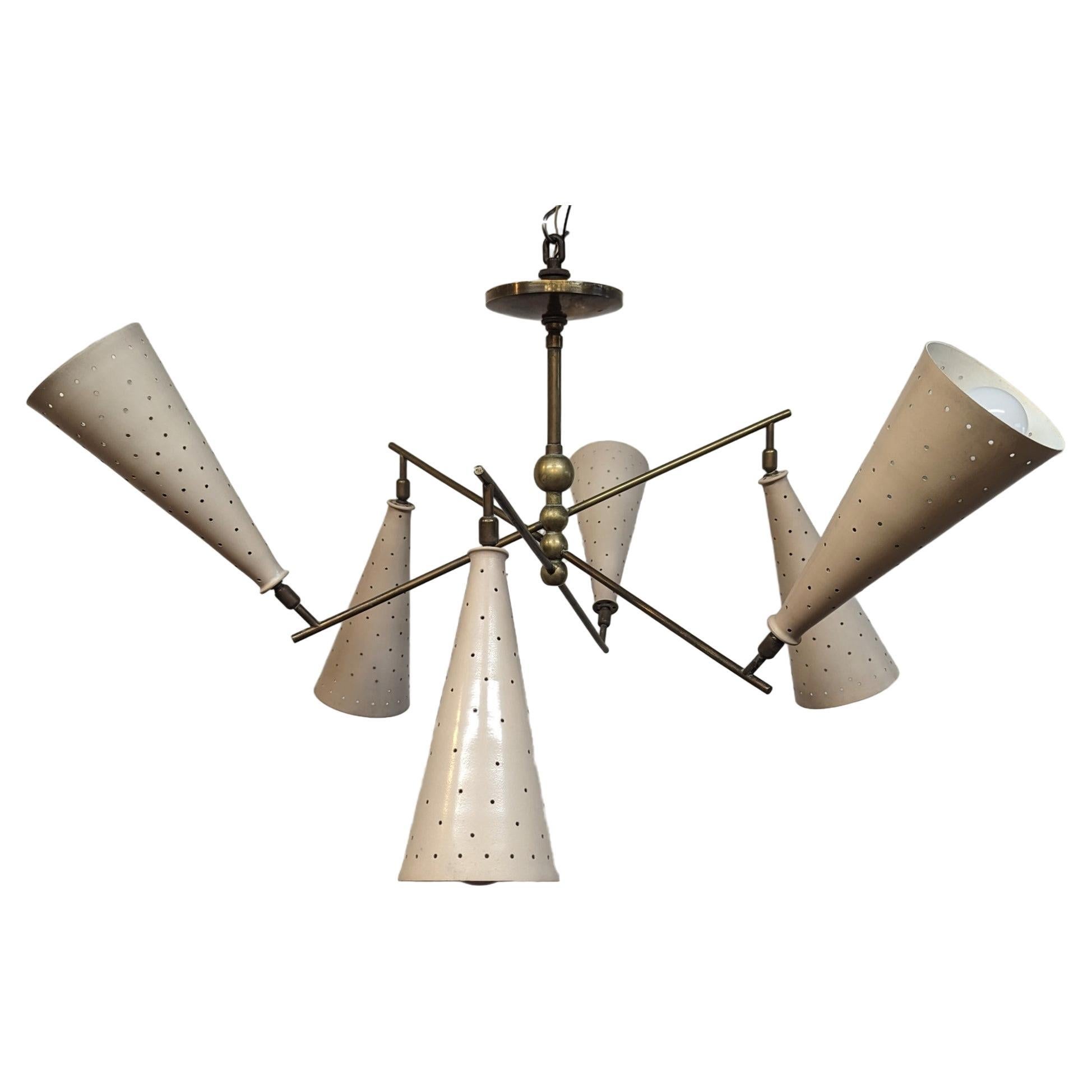 Mid Century Modern Articulating Counter Balance Chandelier  For Sale