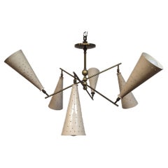 Vintage Mid Century Modern Articulating Counter Balance Chandelier 