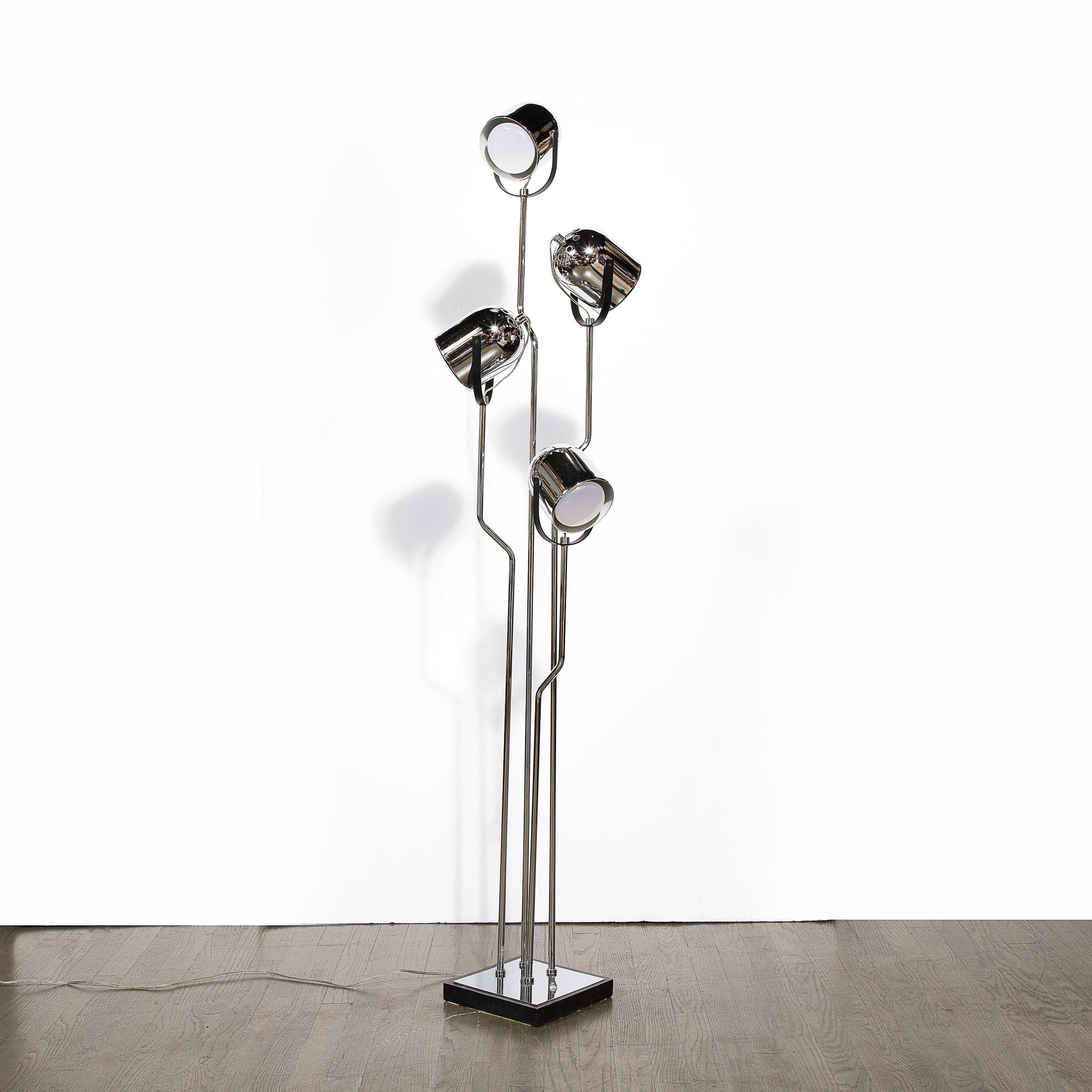 Mid-Century Modern Articulating Floor Lamp in Chrome & Black Enamel 6