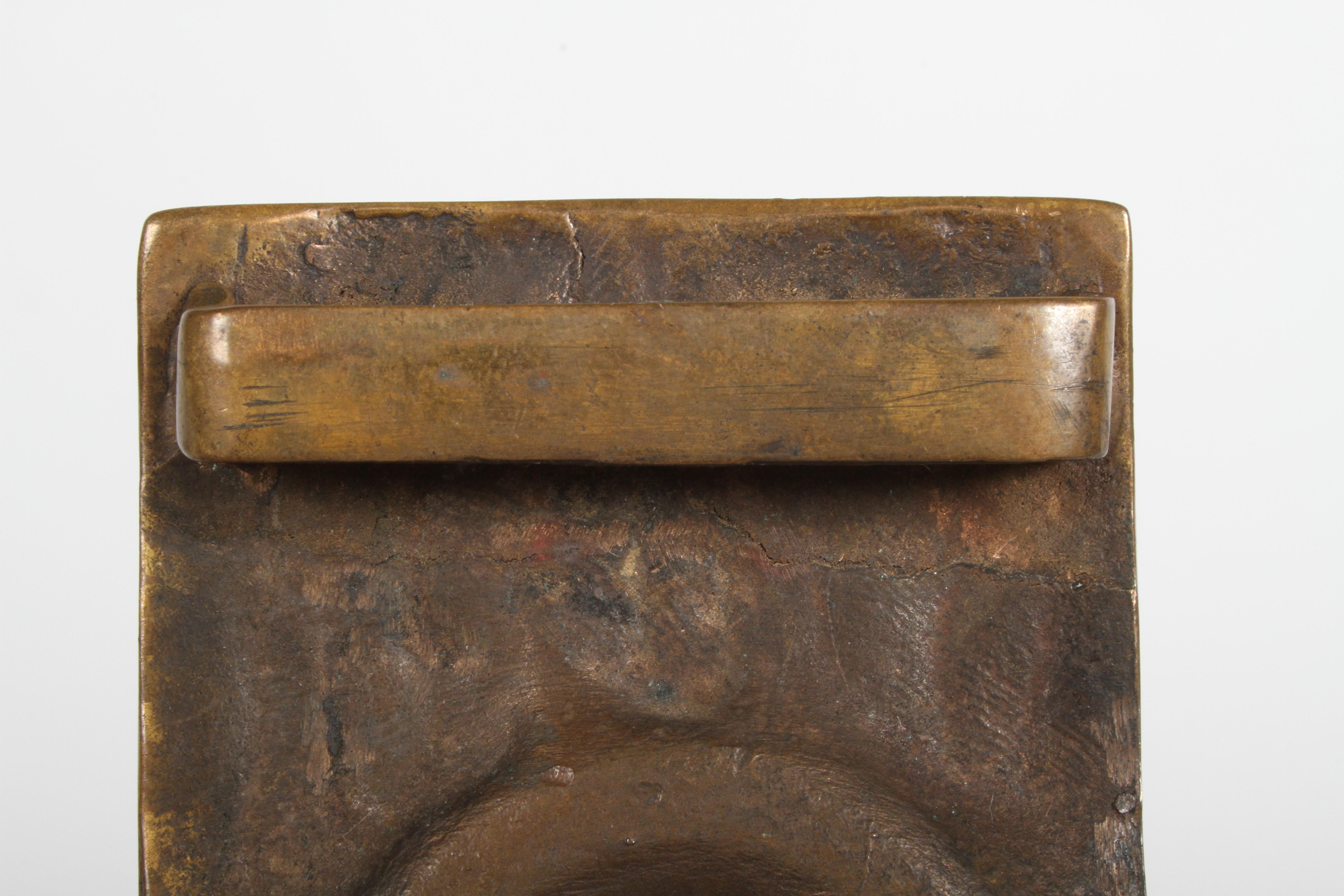 Late 20th Century Mid-Century Modern Artisan Made Bronze Belt Buckle Abstract