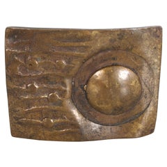 Mid-Century Modern Artisan Made Bronze Belt Buckle Abstract