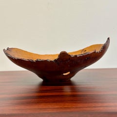 Mid-Century Modern Artisan Studio Made Bowl / Vessel, Cherry Burl, Signed