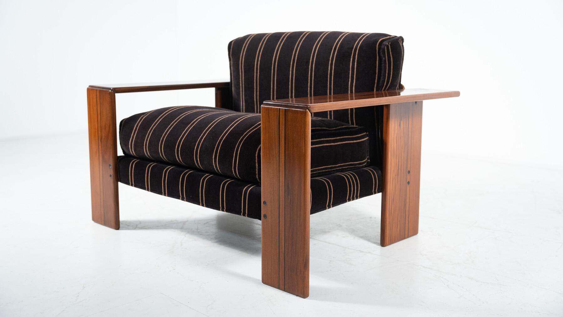 Velvet Mid-Century Modern Artona Armchair by Afra & Tobia Scarpa, Italy, 1970s