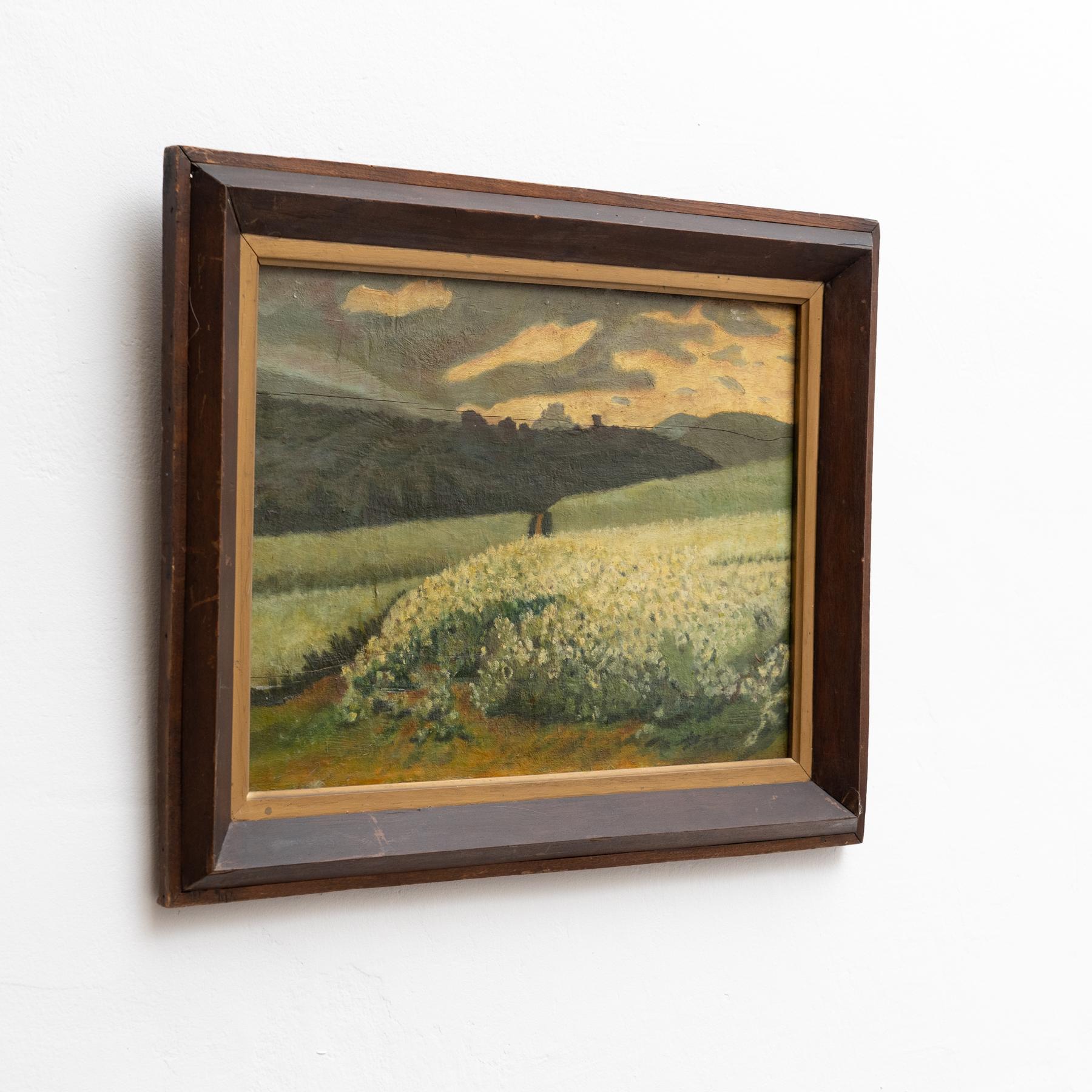 Mid-Century Modern Artwork Painting, circa 1940 In Good Condition In Barcelona, Barcelona