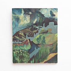 Mid-Century Modern Acrylic Painting on Canvas, Spain, Circa 1960