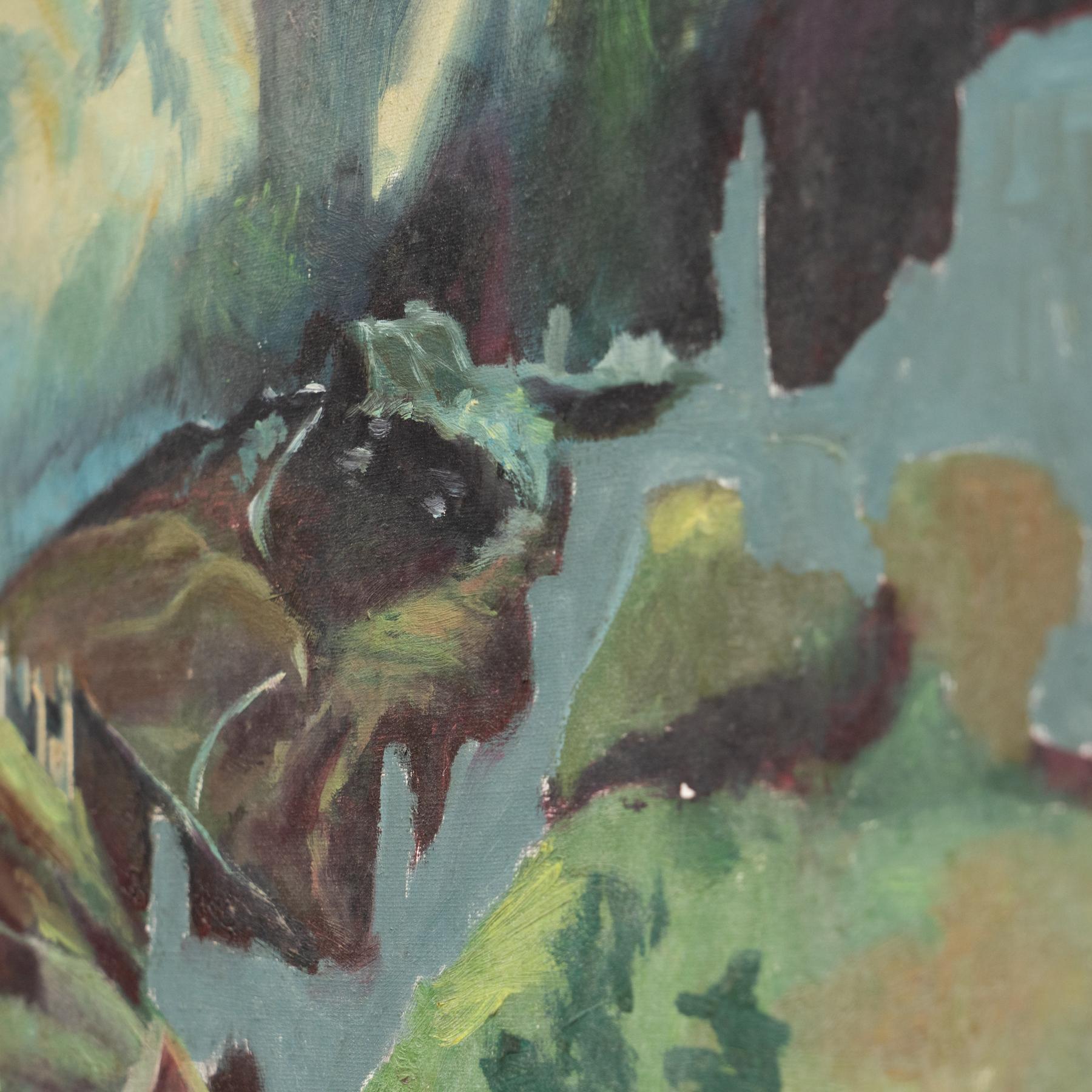 Metà XX secolo Opera d'arte moderna di metà secolo Pittura, 1960 circa in vendita