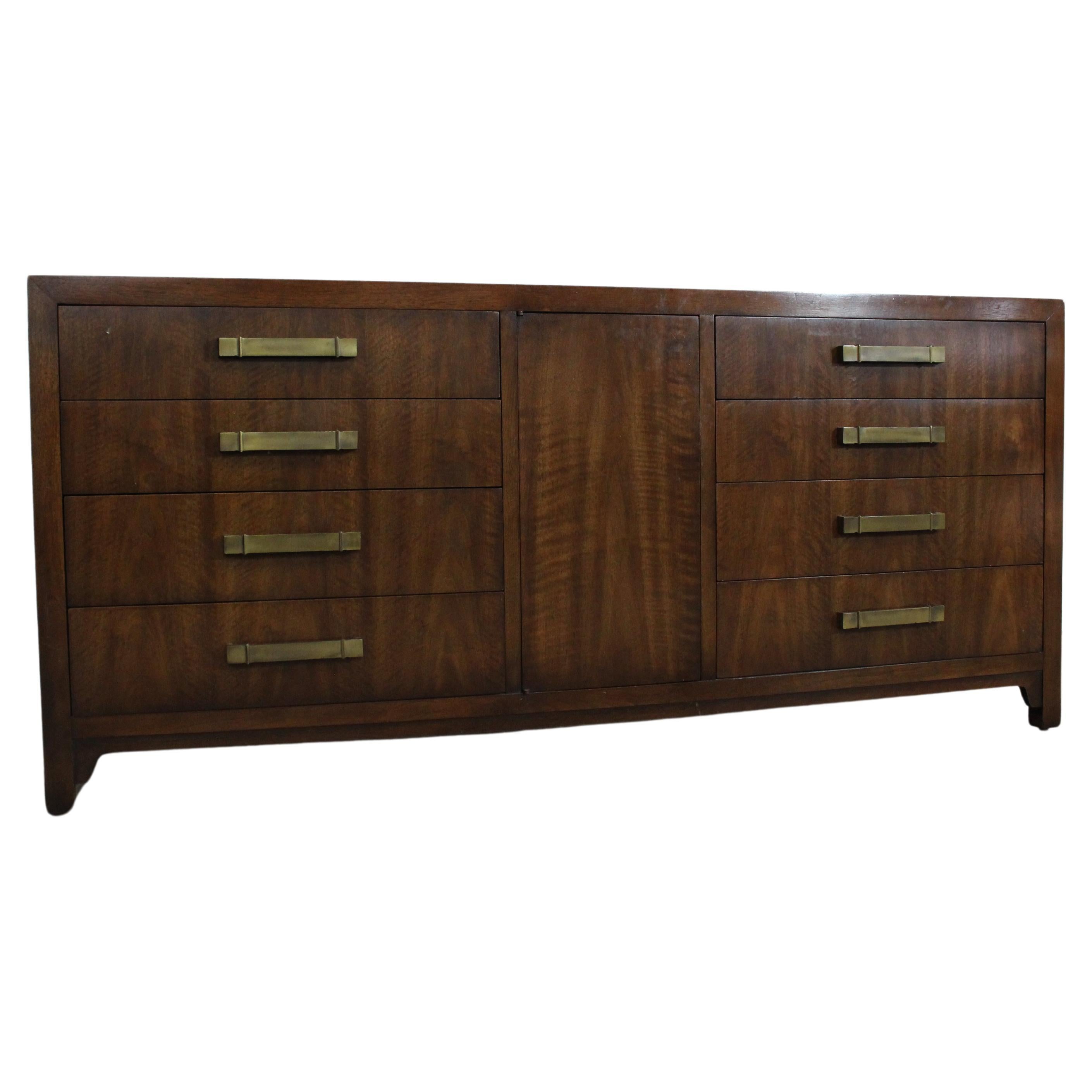 Mid-Century Modern Asain Credenza/Dresser Black Mahoghany by Heritage Furniture For Sale