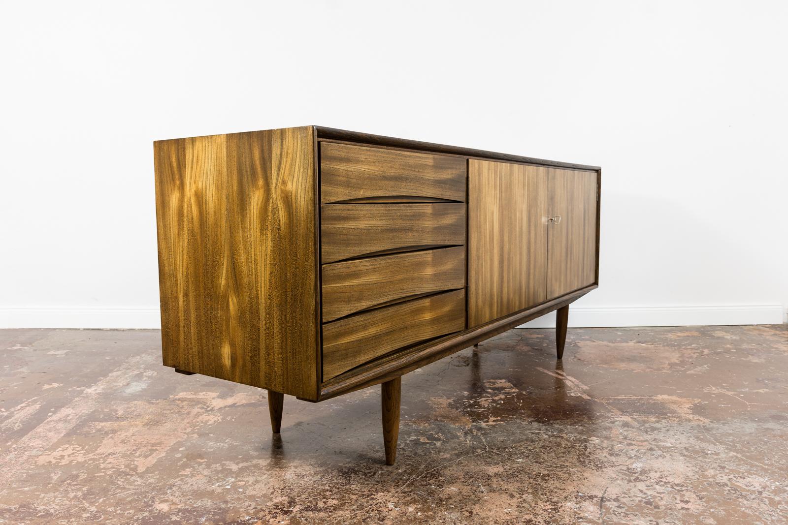 Mid-Century Modern Ash Sideboard, 1960's In Good Condition In Wroclaw, PL