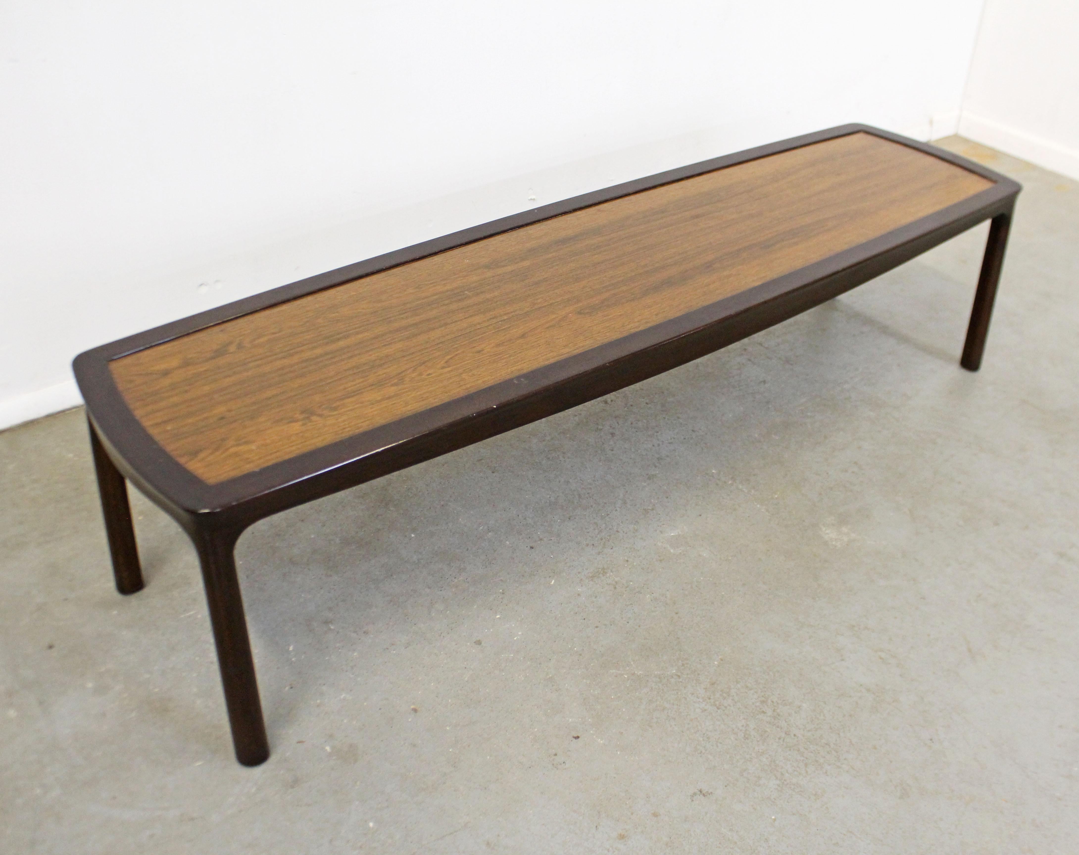 Mid-Century Modern Asian Edward Wormley for Dunbar Long Rosewood Coffee Table In Good Condition For Sale In Wilmington, DE
