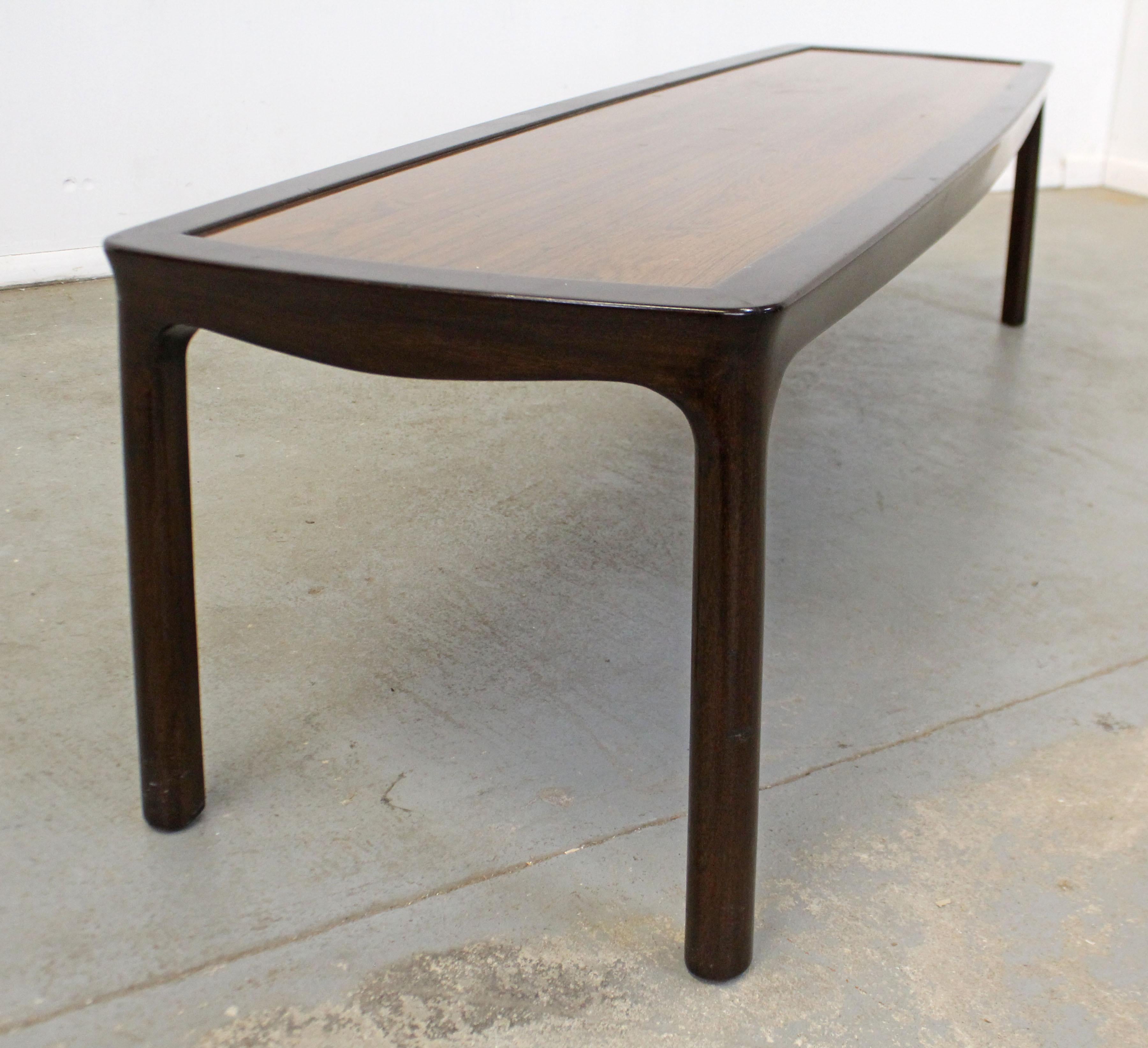 20th Century Mid-Century Modern Asian Edward Wormley for Dunbar Long Rosewood Coffee Table For Sale