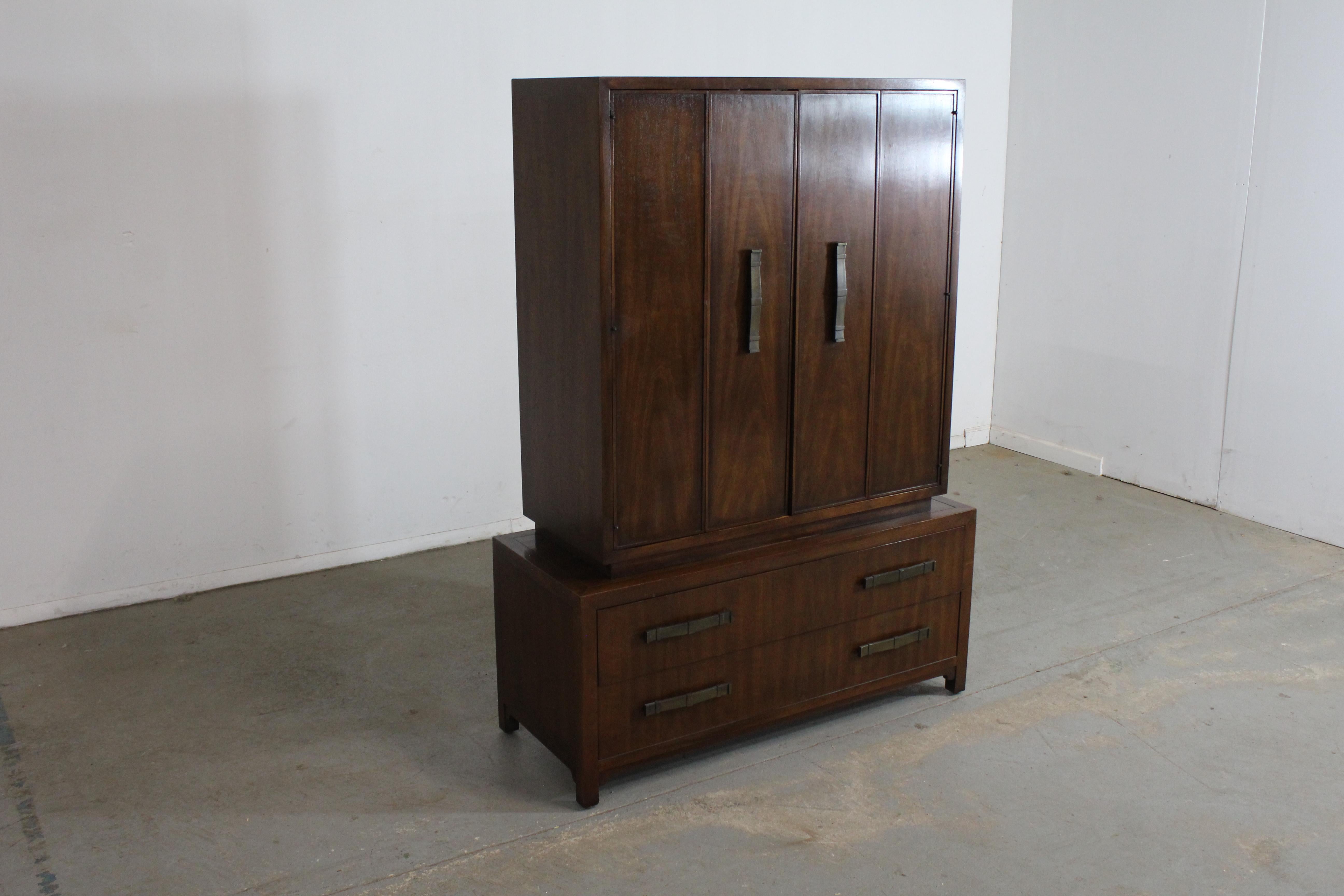 Unknown Mid-Century Modern Asian Gentleman's Tall Chest on Chest by Heritage For Sale