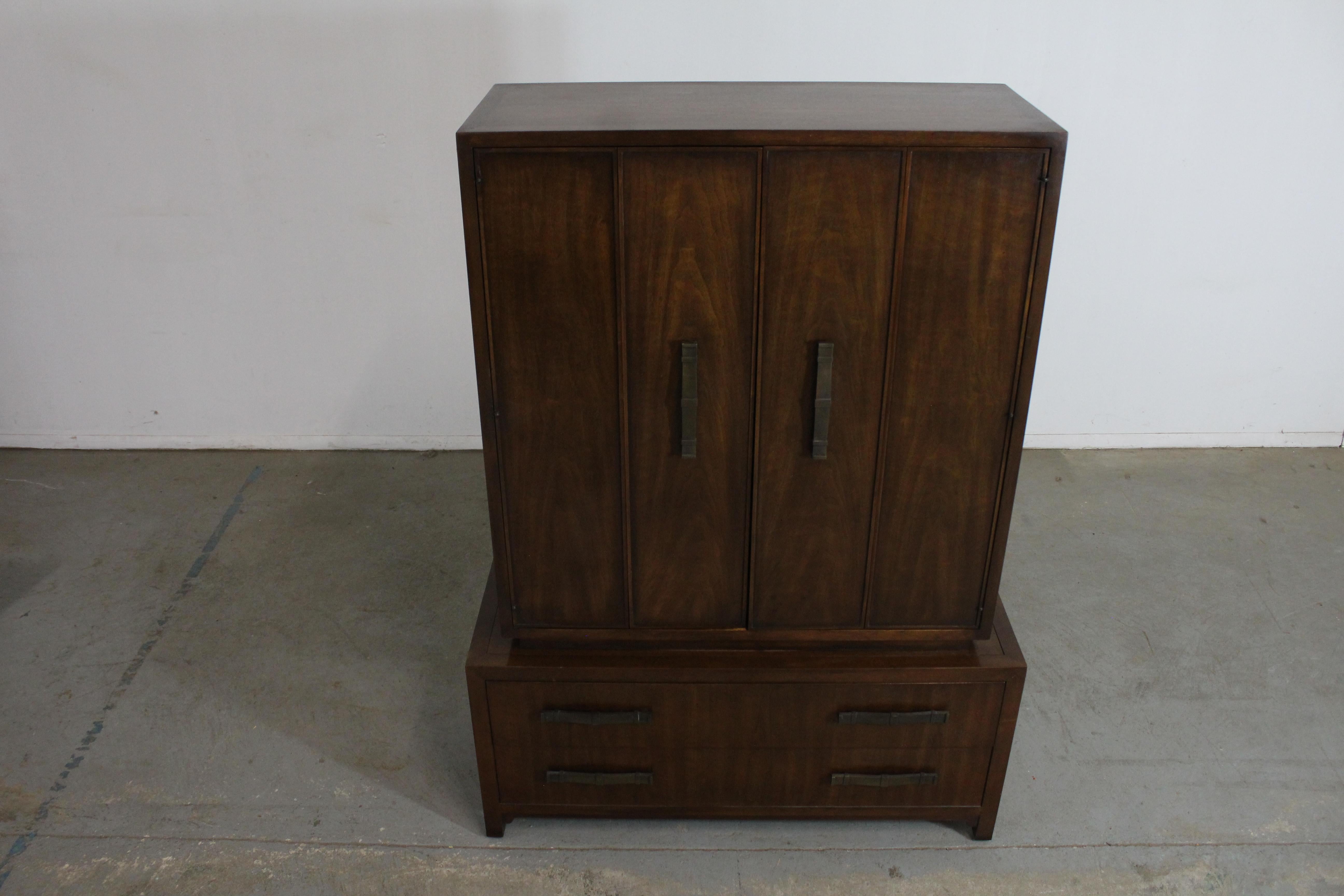 20th Century Mid-Century Modern Asian Gentleman's Tall Chest on Chest by Heritage For Sale