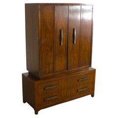 Vintage Mid-Century Modern Asian Gentleman's Tall Chest on Chest by Heritage