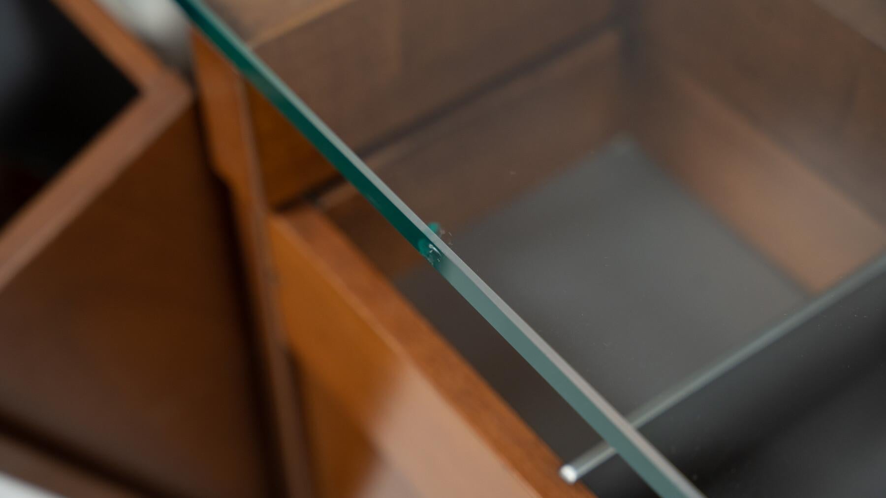 Mid-Century Modern Assymetrical Coffee Table with Compartments, Italy, 1970s For Sale 14