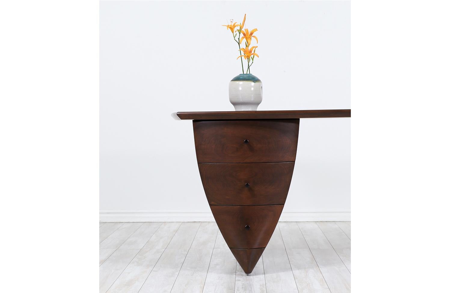 Mid-Century Modern Asymmetrical Executive Desk after Wendell Castle 1