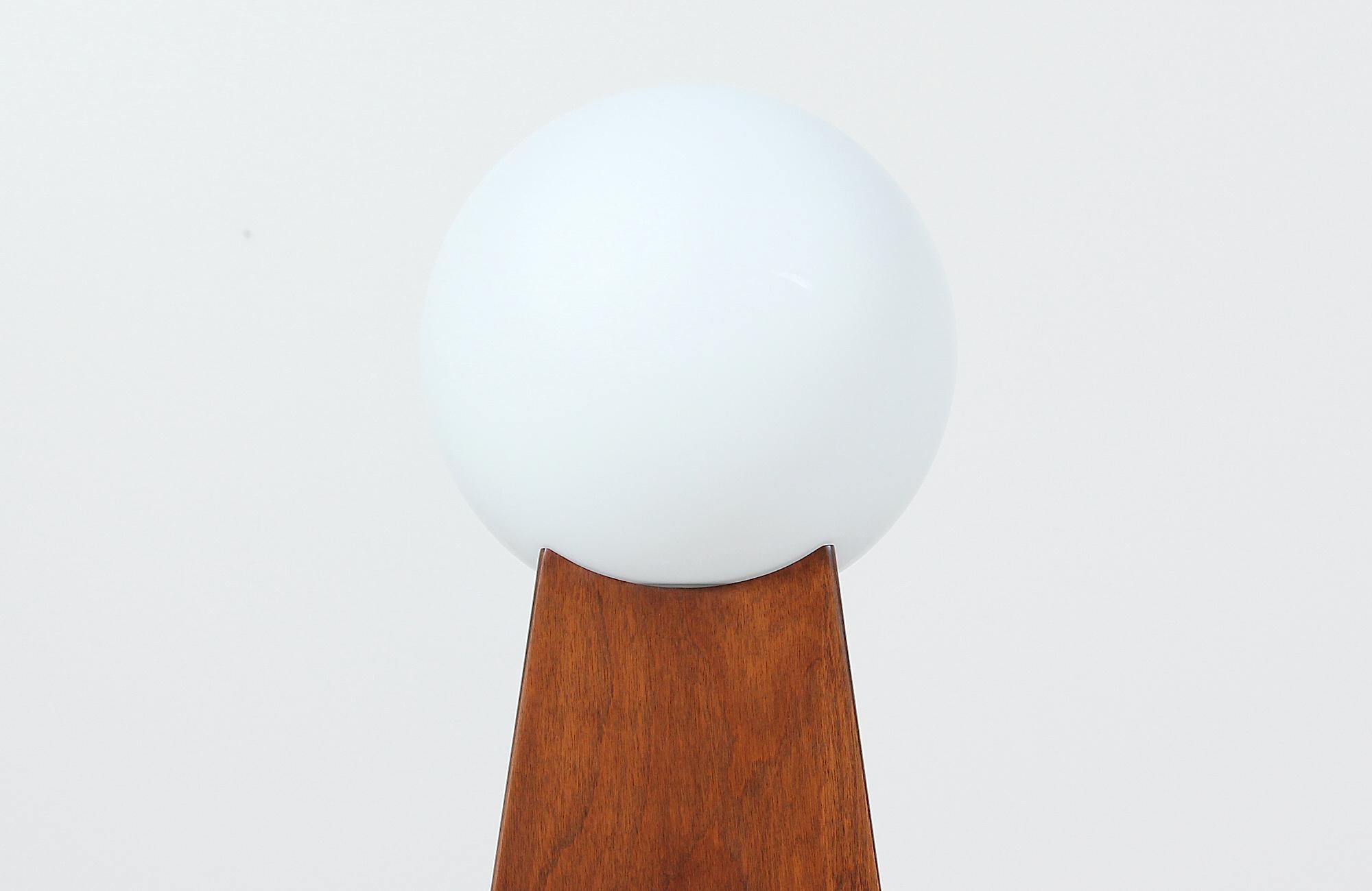 Mid-Century Modern Asymmetrical Table Lamps with Frosted Globes 1