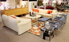 Mid-Century Modern Atelier Pair of Sofa & Loveseat Maralunga Magistretti Cassina