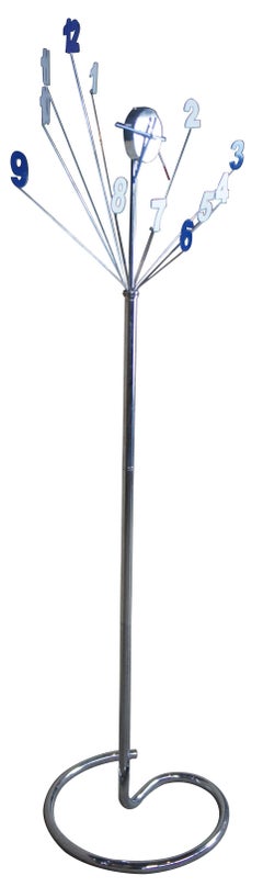 Mid-Century Modern Atomic Abstract Chrome Starburst Memphis Sculptural Clock