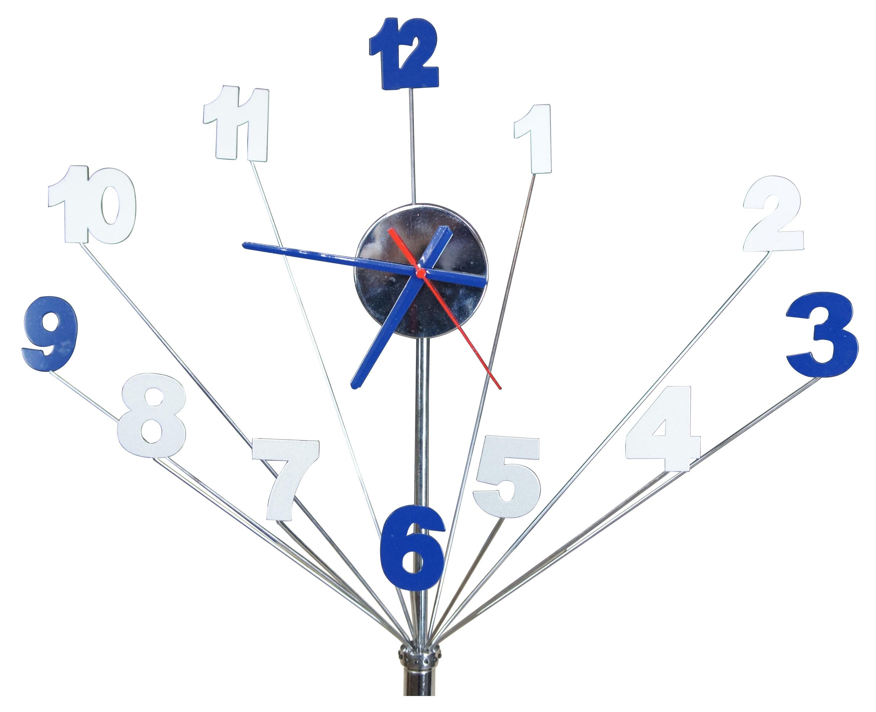 Mid-Century Modern Atomic Abstrakt Chrom Starburst Memphis Skulpturale Uhr, Mid-Century Modern  (Moderne der Mitte des Jahrhunderts) im Angebot