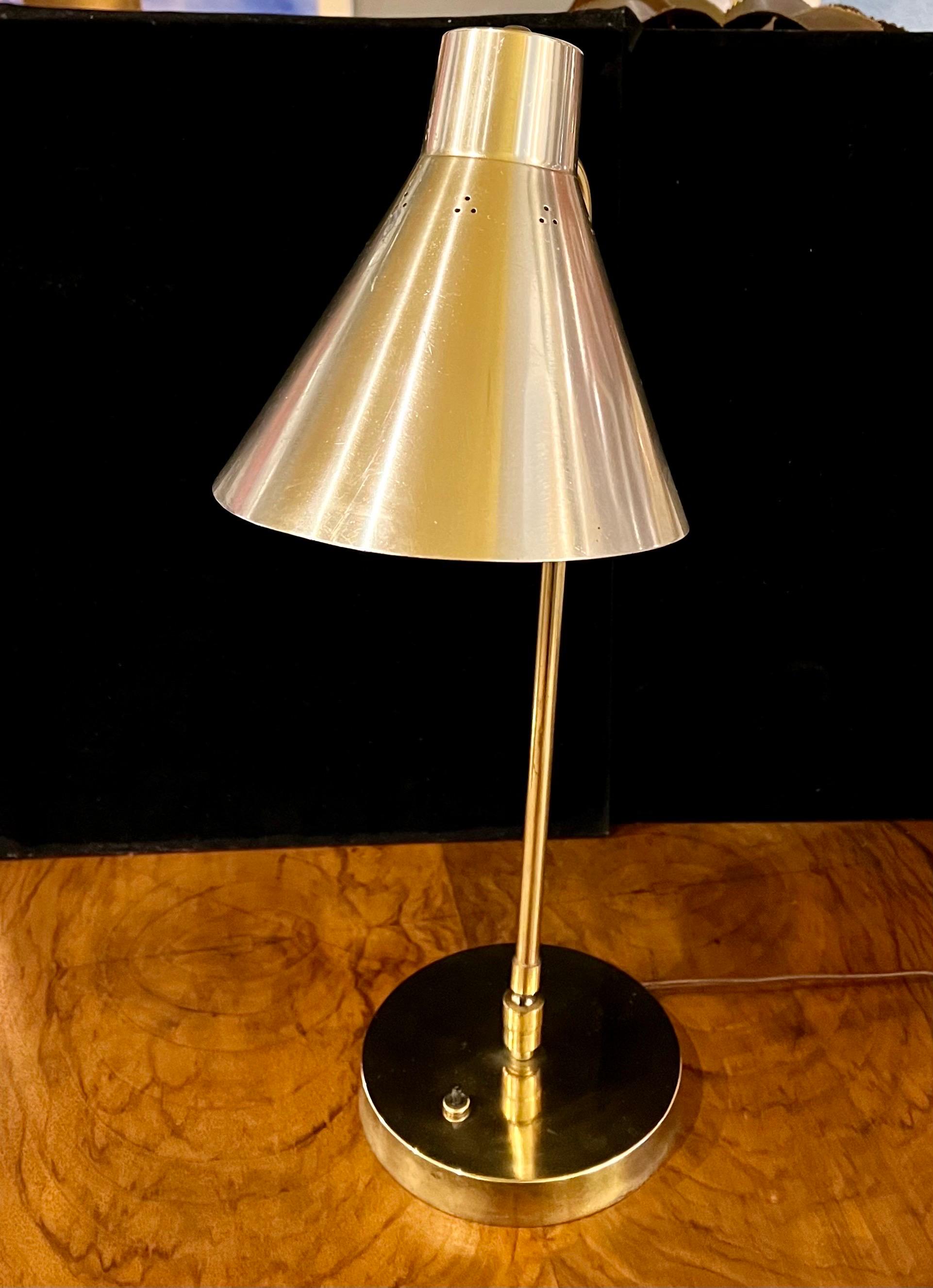 Aluminum Mid Century Modern atomic age Multidirectional Brass Desk/Table Lamp