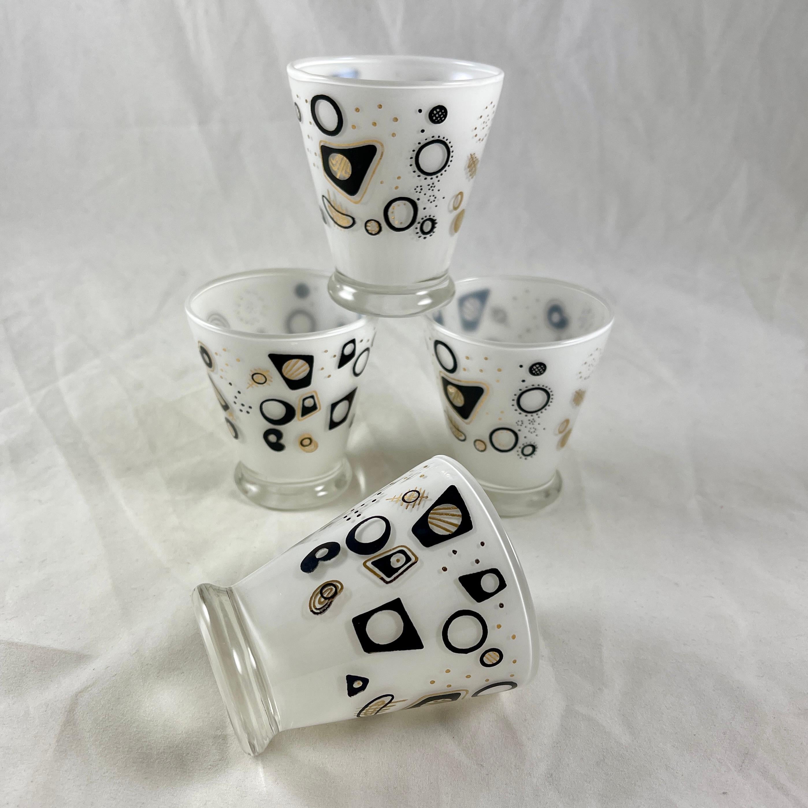 Mid-Century Modern Atomic Age Pattern Rocks Glasses, Set of 4 For Sale 3