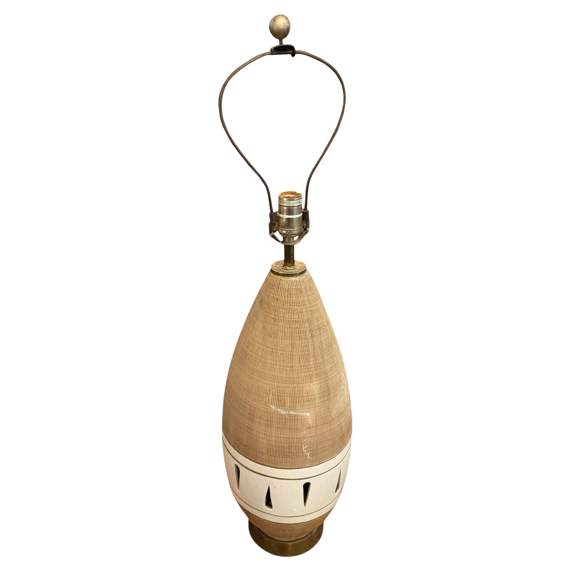Mid-Century Modern Atomic Age Tall American Ceramic Table Lamp