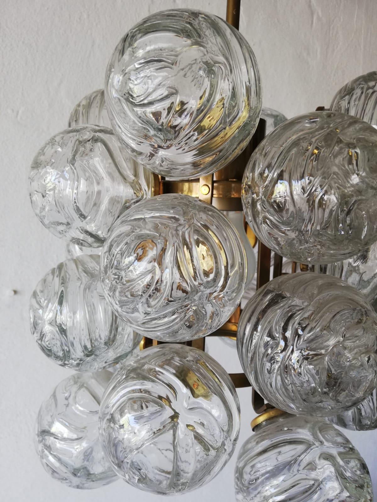 Mid-20th Century Mid-Century Modern Atomic Balls & Brass Pendant Lamp by Doria, 1960s Germany