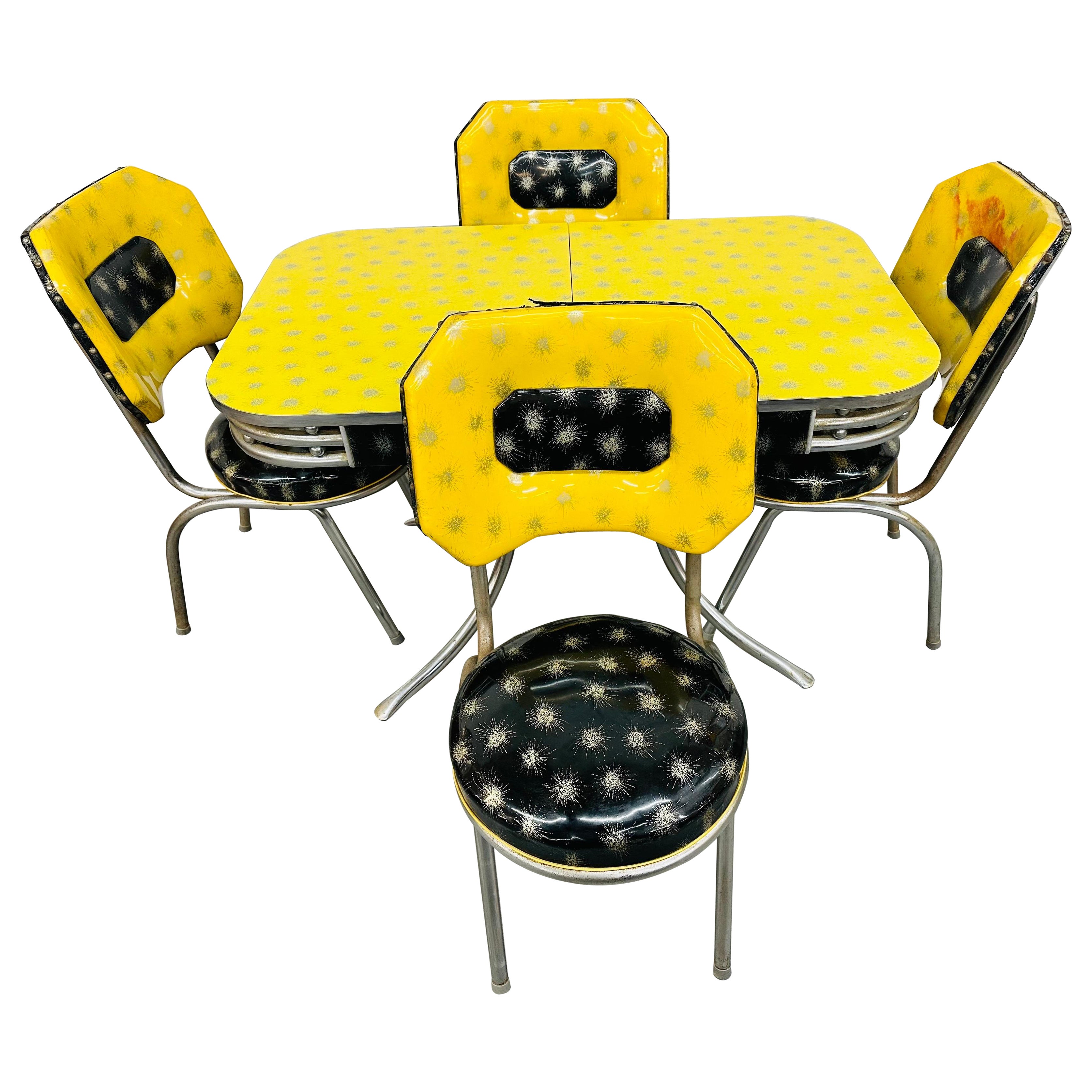 Mid-Century Modern Atomic Chrome Dining Set