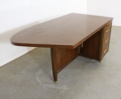 Mid-Century Modern Atomic Curved Walnut Desk