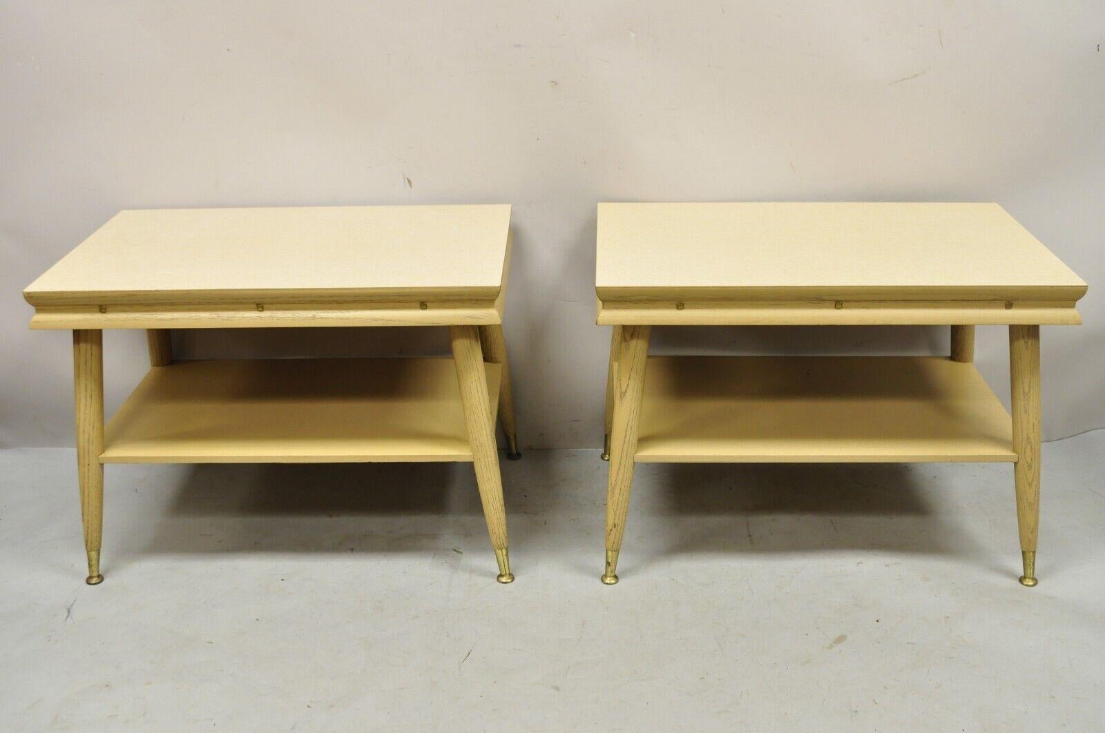 Mid-Century Modern Atomic Era Laminate & Wood Coffee Table Set, 3 Pc Set For Sale 2