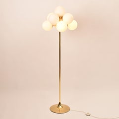 Mid-Century Modern Atomic Floor Lamp Gold and White By E.R. Nele for Temde 1960