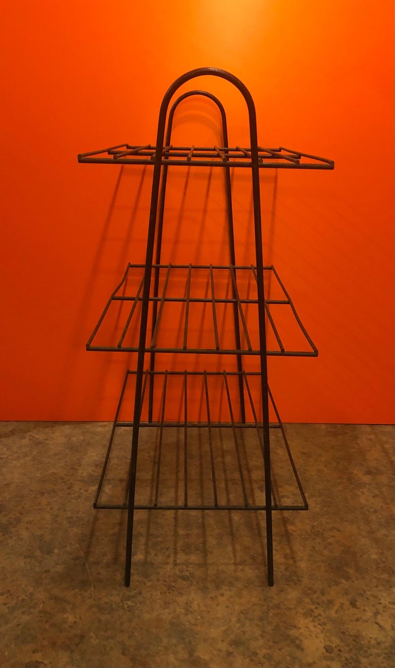 MidCentury Modern Atomic Iron Wire Book Shelf or Rack For Sale at 1stDibs mid century metal