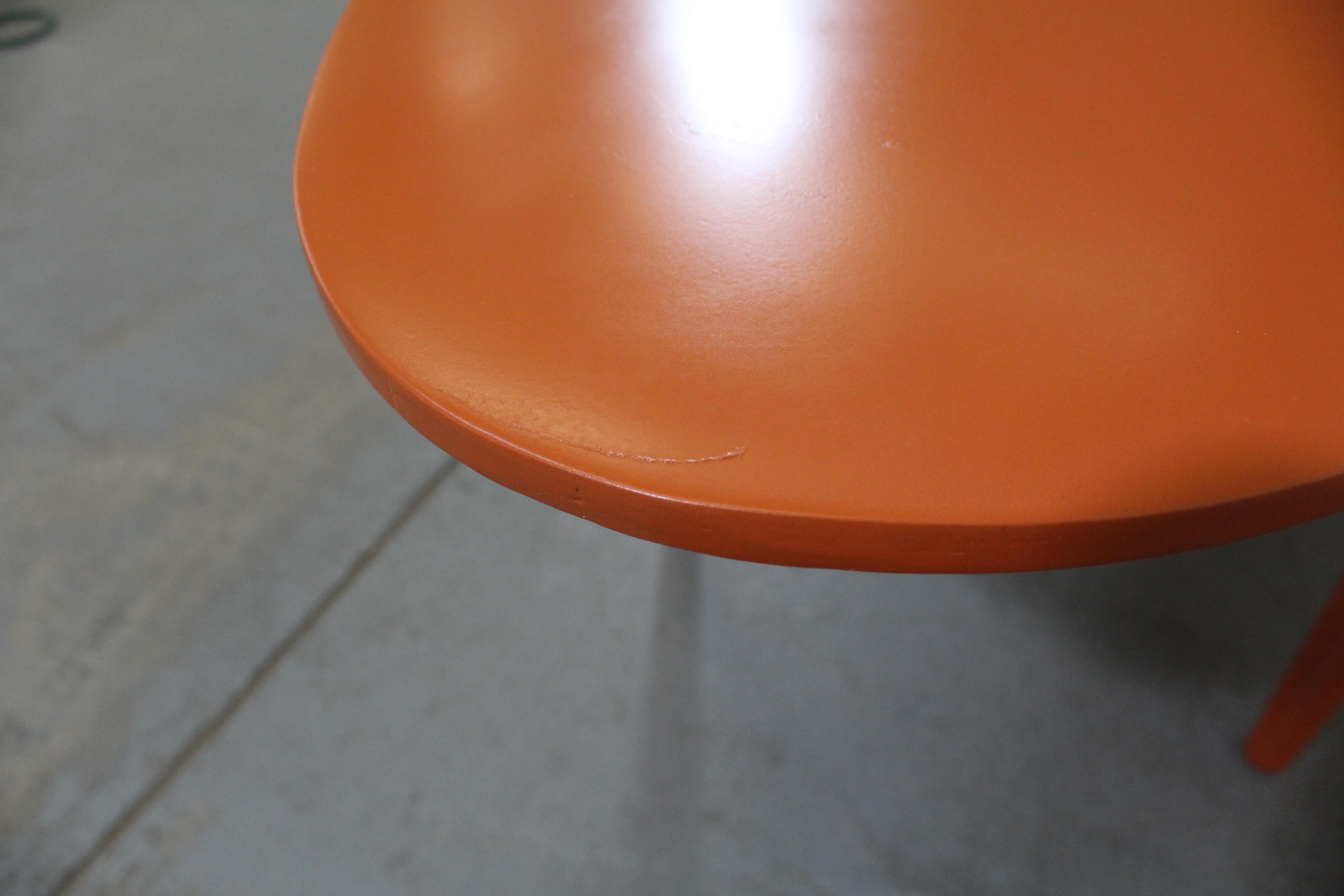 Mid-Century Modern Atomic Orange Elliptical Coffee Table 2