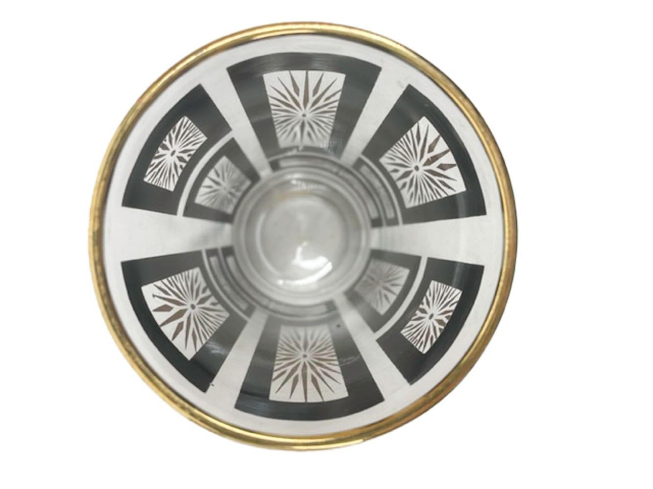 Vasos Highball de la Época Atómica de la Modernidad de Mitad de Siglo con Estrellas Doradas siglo XX en venta
