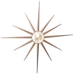 Mid-Century Modern Atomic Starburst France Retro Wall Clock by Forestville