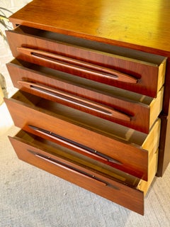 Mid-Century Modern Atomic Walnut High Boy Dresser