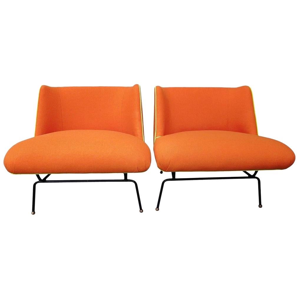 Mid-Century Modern Attributed to Clifford Pascoe Chairs with New Knoll Fabric