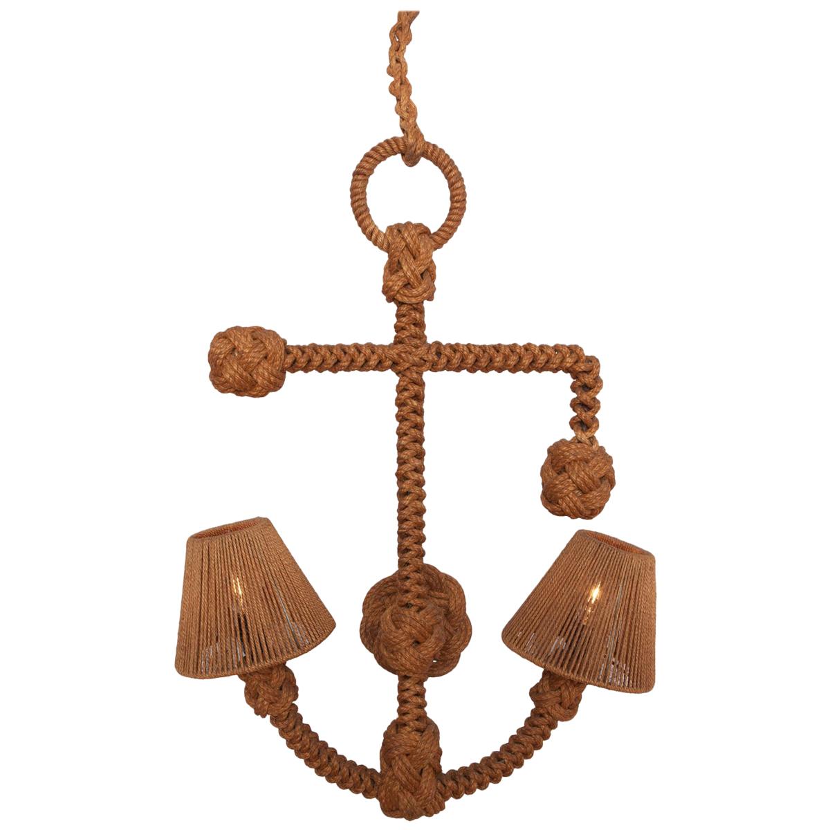 Mid-Century Modern Audoux Minet 'Anchor' Sconce in Rope
