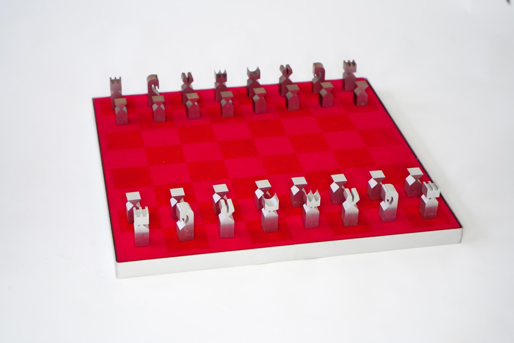 Aluminum Mid-Century Modern Austin COX Chess Set for ALCOA