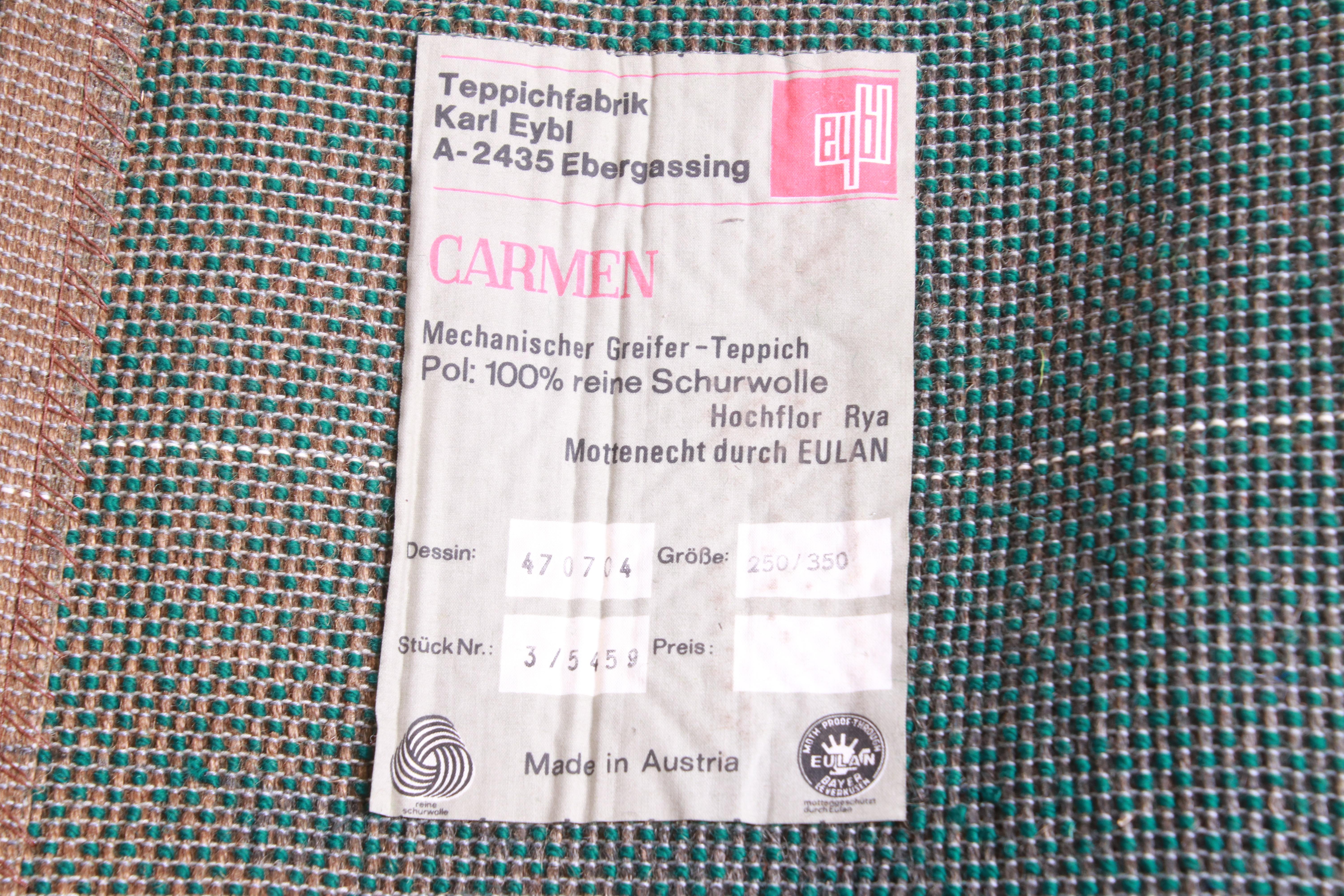 Mid-Century Modern Austrian Rya Shag Wool Rug, 1970s 6