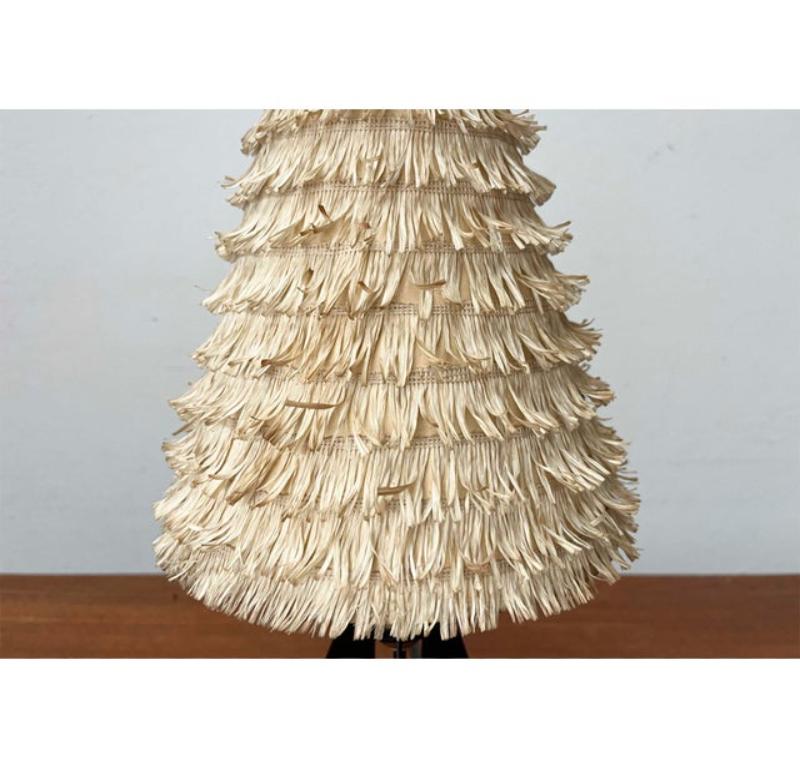 Mid-Century Modern Austrian Tripod Table Lamp with Bast Screen, 1960s For Sale 7