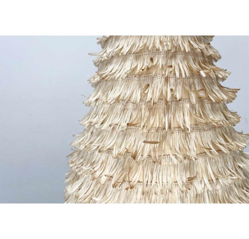 20th Century Mid-Century Modern Austrian Tripod Table Lamp with Bast Screen, 1960s For Sale