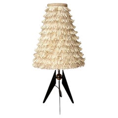Mid-Century Modern Austrian Tripod Table Lamp with Bast Screen, 1960s