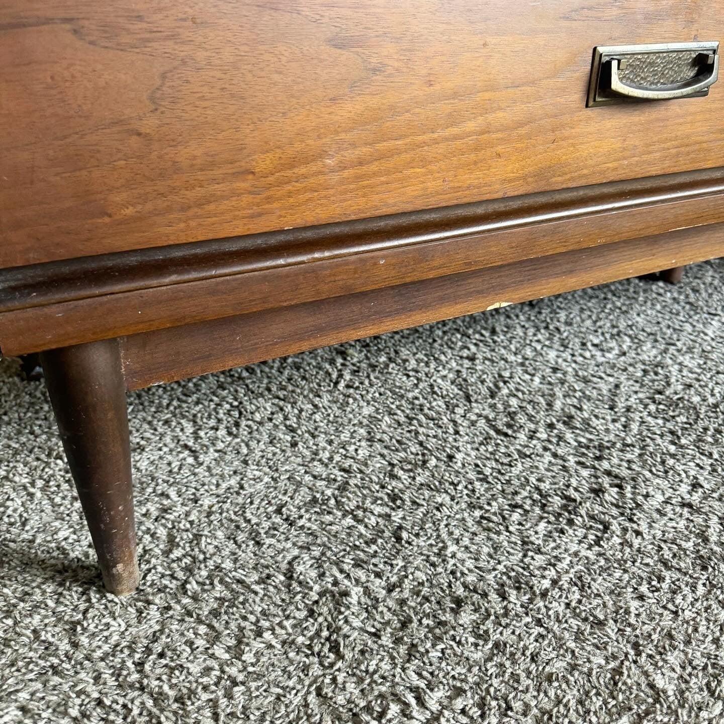 Wood Mid Century Modern “Tavern Walnut” Dresser by Bassett For Sale