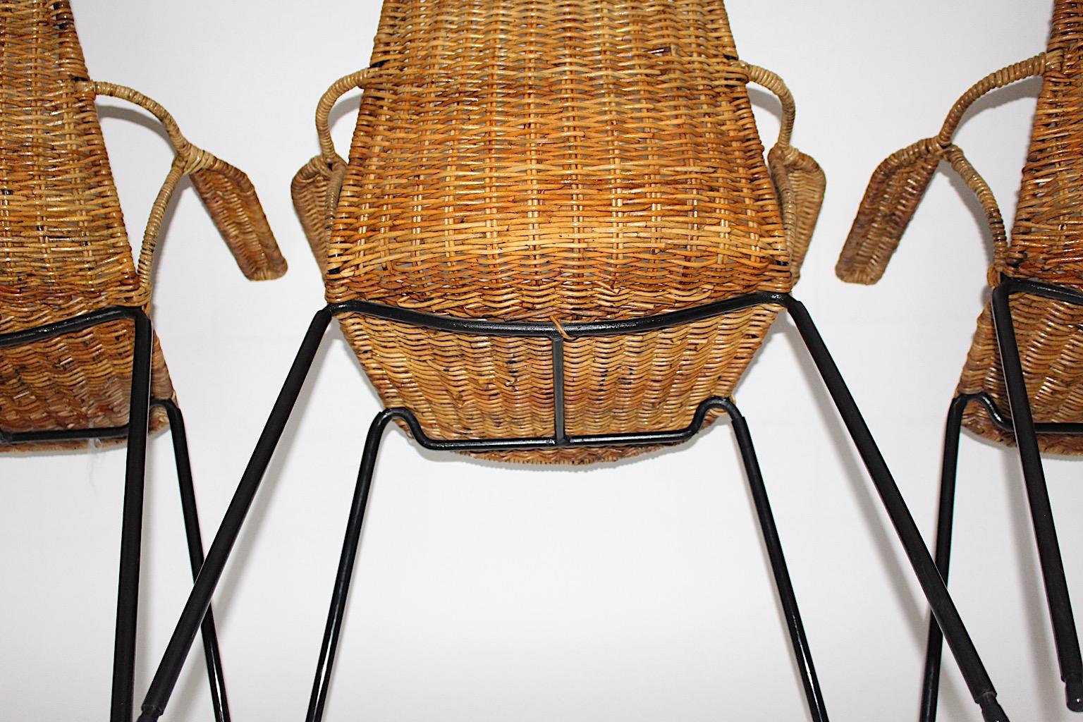 Mid-Century Modern, authentische drei Stühle mit Armlehnen, Gian Franco Legler, 1950er Jahre im Angebot 8