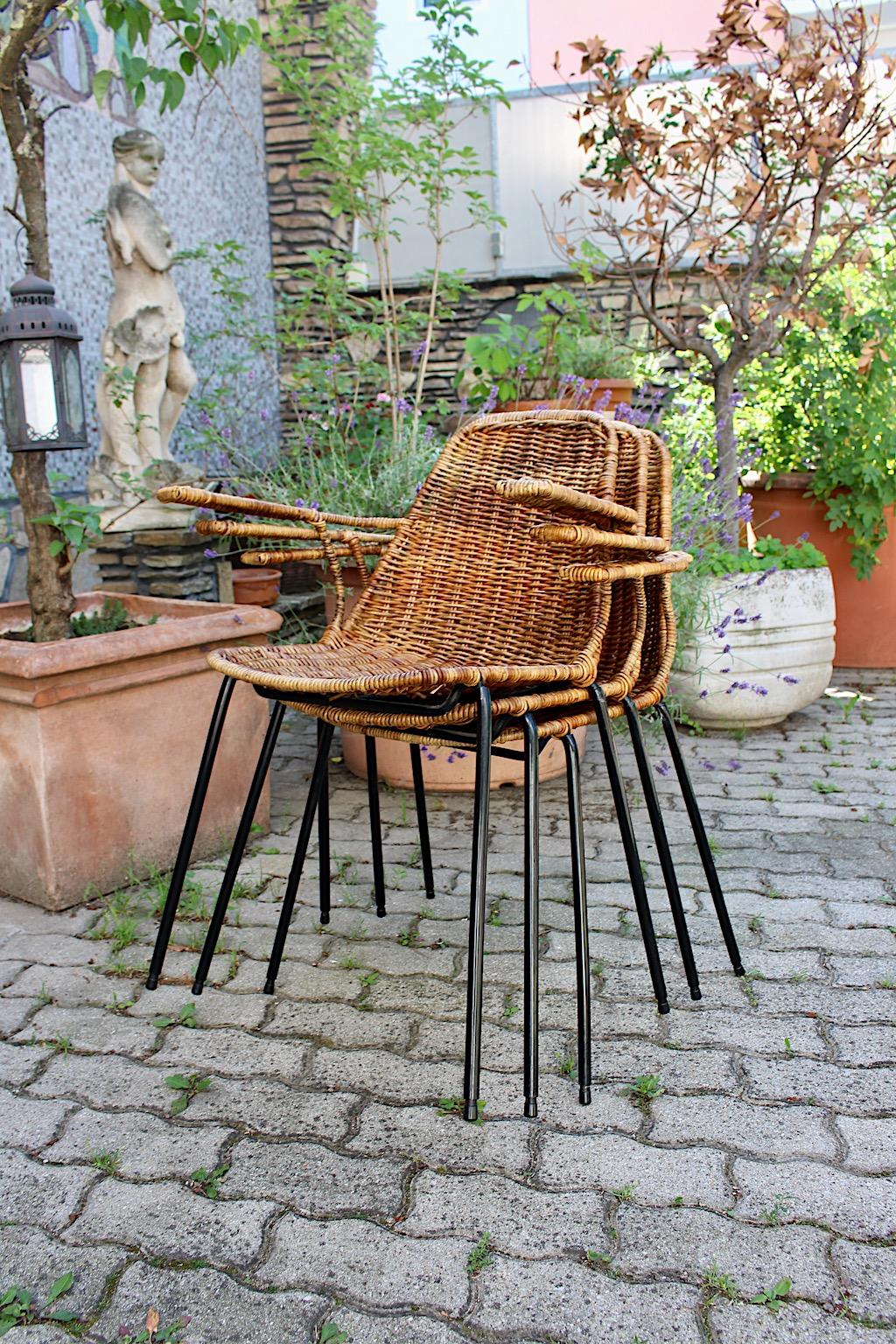 Mid Century Modern Authentic Three Chairs with Armrests Gian Franco Legler 1950s For Sale 10