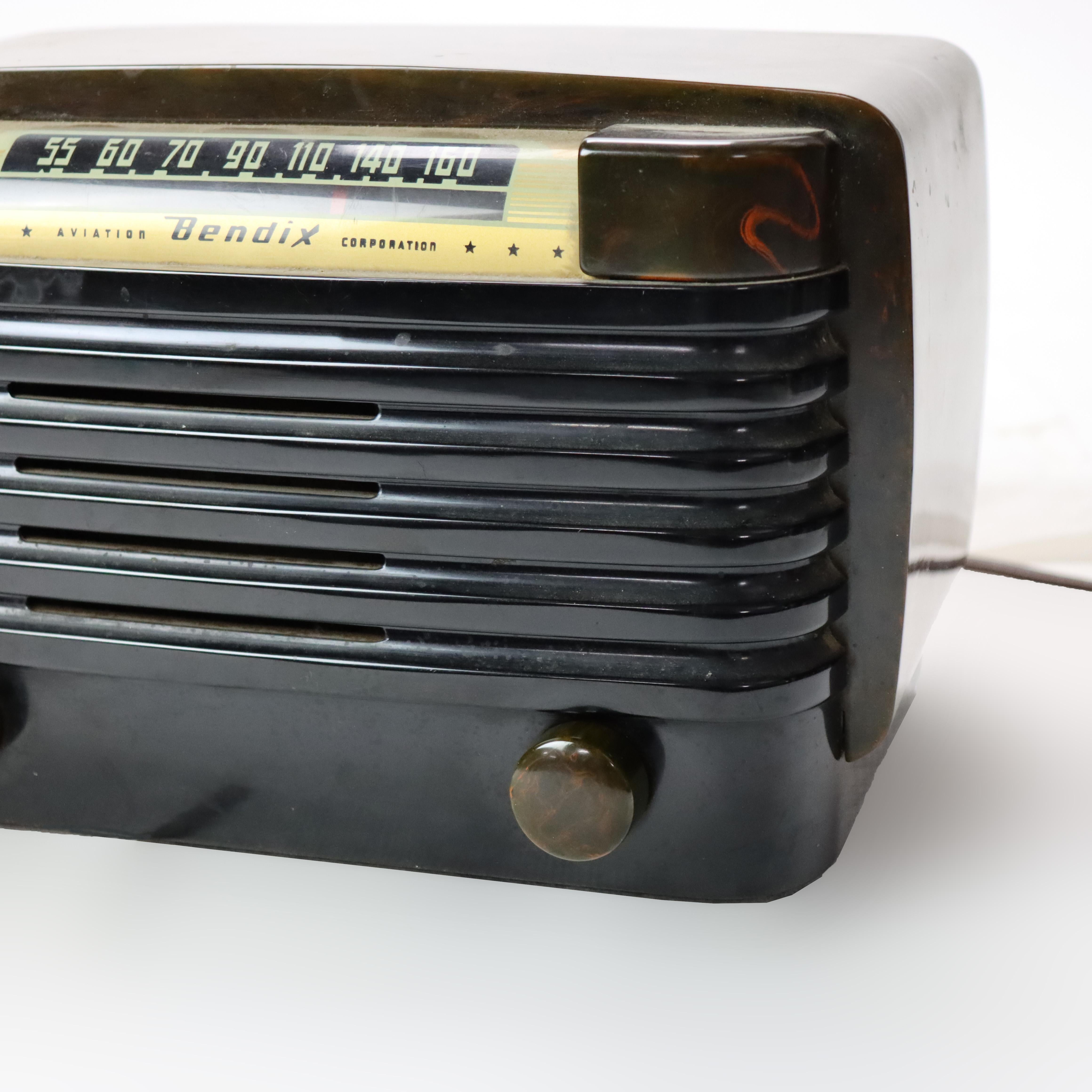MY MODERN MODERNITY AVIATION Corp. Radio Bendix avec Cataline marbrée, C1940 Bon état à Big Flats, NY