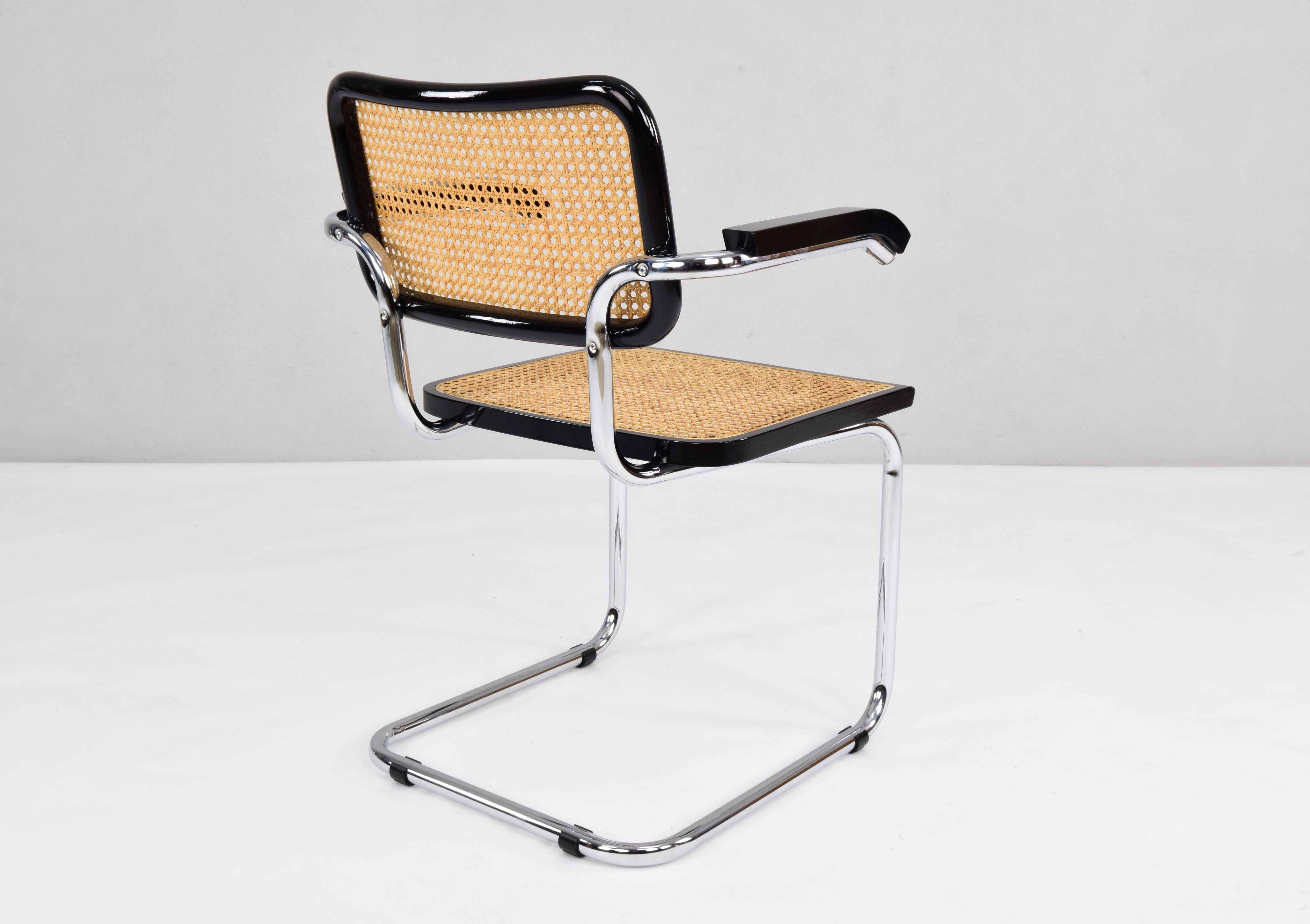 Mid-Century Modern B64 Cesca Chair With Arms by Marcel Breuer, Italy, 1970s 3