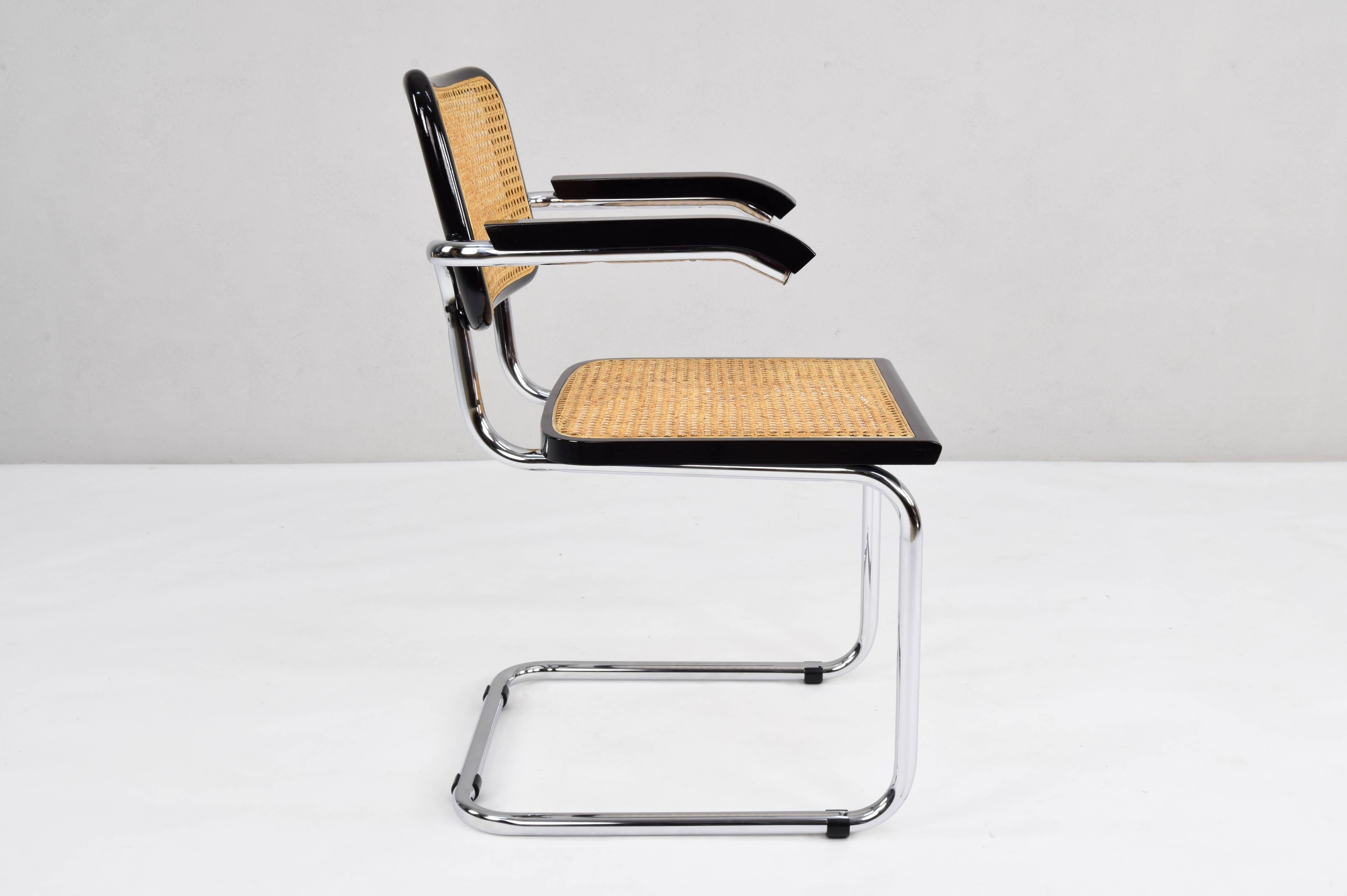 Mid-Century Modern B64 Cesca Chair With Arms by Marcel Breuer, Italy, 1970s 4